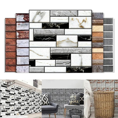 3D Self-Adhesive Wall Tiles/12Pcs - LightsBetter